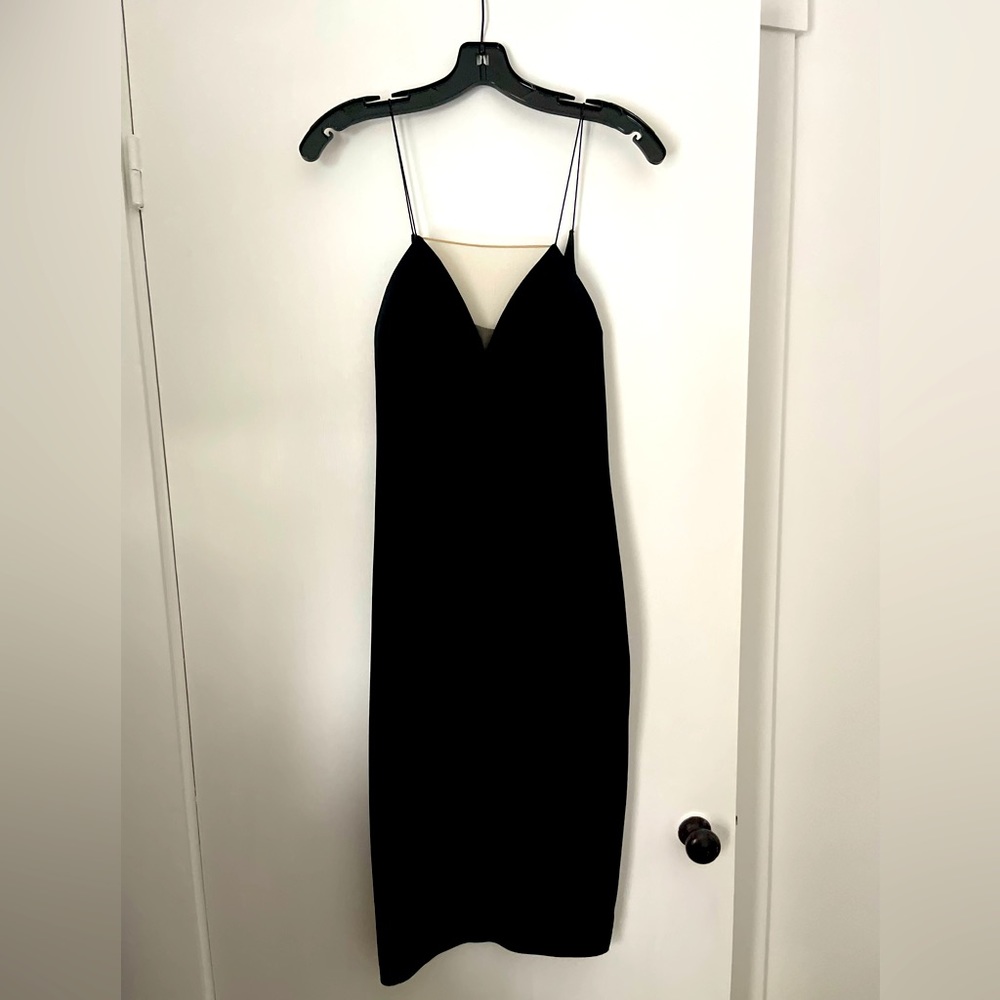 Alexander Wang V Neck Slip Dress w Sheer Insert